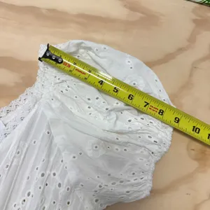 Sky to Moon Eyelet Lace Mini Dress Puff Sleeve Smocked Waist‎ Small White Boho thumbnail 14