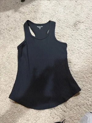 Year of Ours Black Sporty Ribbed Racerback Tank size XS EUC thumbnail 4