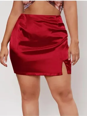 Plus size red stain skirt from Shein thumbnail 1