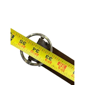 Vintage Womens Brown Leather Belt With Silver-Tone Circular Buckle 35" Length SK thumbnail 5