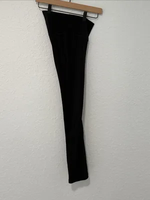 AERIE Black Cross Over waist Hi-Rise Flare Leggings Short Inseam Size Small thumbnail 9