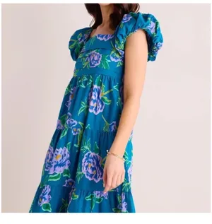 Peach Love California Teal Floral Maxi Dress thumbnail 2