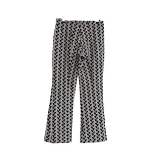 Anthropologie Maeve The Margot Kick Flare Geometric B&W Pants size XS thumbnail 3