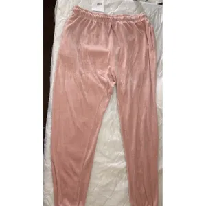 PrettyLittleThing Pink Velour 2pc Tracksuit Set Zip Hoodie Joggers Pockets thumbnail 3