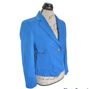 J.Crew Womens Blue Blazer Tailored Classic Career Office Jacket Preppy Sz Medium thumbnail 4