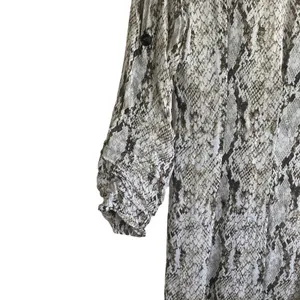 Zara Women‎ Wrap Dress S Reptile Print Surplice Neck High Slits Boho Chic Beachy thumbnail 5