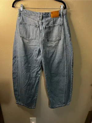 Austin Landing Horseshoe Barrel Wide Leg High Rise Cropped Denim Jeans thumbnail 7