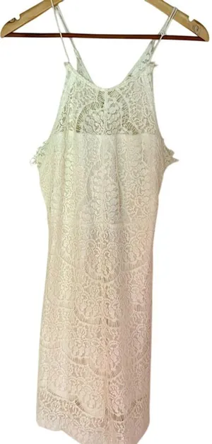 NWT Wishlist Apparel Ivory Lace Party Hi-Low Dress Size‎ M thumbnail 1