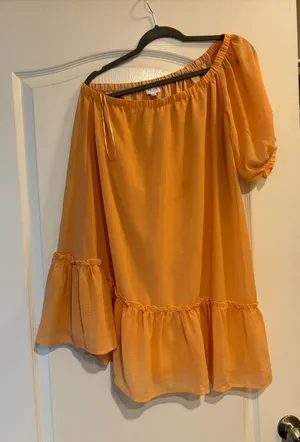 One shoulder dress Orange Size M thumbnail 1