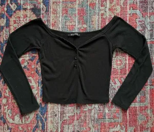 stylive sweetheart neck off shoulder top Black thumbnail 1