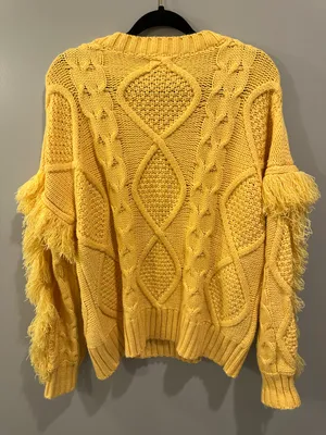 &merci Fringe Cable Knit Sweater thumbnail 2