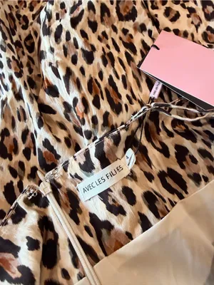 NWT Avec Les Filles Leopard Print Bodycon Mini Dress Size 4 Spaghetti Straps thumbnail 6