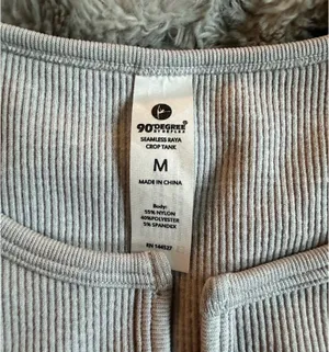 90 Degrees by Reflex Seamless Raya Crop Tank - Gray M thumbnail 3