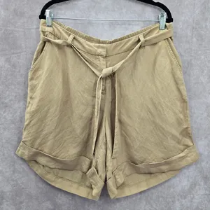 Lane Bryant Tan Linen Flat Front Bermuda Bottoms Pants Shorts Plus‎ 14/16 thumbnail 1