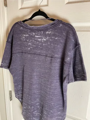 We The Free FP Thermal V-Neck High Low Acid Wash Tee XS thumbnail 6