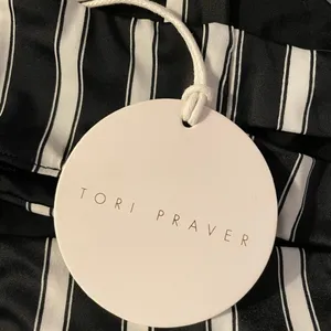 Tori Praver‎ Deja Striped Bikini XS Swimsuit Black White Top thumbnail 6