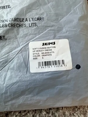 Skims Soft Lounge Button Up Ribbed Henley Onesie Graphite Si̇Ze Small Nwt thumbnail 2