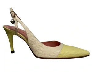 Escada Butter Yellow Slingback Heels Retro Minimalist Quiet Luxury Career thumbnail 1