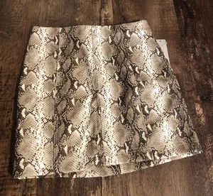 NWT Snake Print Leather Skirt thumbnail 1
