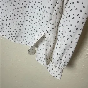 LOFT Beige Blouse with Black Dots thumbnail 5