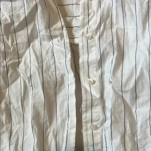 Madewell White Long Sleeve Mandarin Collar Shirt thumbnail 2