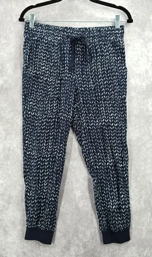 Ann‎ Taylor Loft Navy Blue Arrow Cropped Capri Pants Petite Medium thumbnail 1