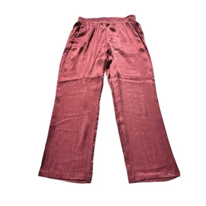 Soft Surroundings Dark Rose Cupro Crinkle Wide Leg Pull on Pants M thumbnail 7