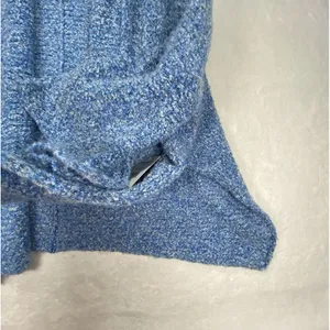 New Free People BFF Cardigan Womens XS Boho Wrap Soft Boucle‎ Knit big Blue thumbnail 4