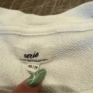 Aerie White Crewneck Pullover thumbnail 3