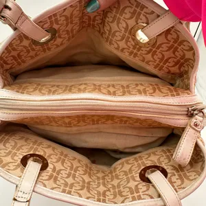 Fossil Monogram Canvas Brown Shoulder Satchel Purse thumbnail 6