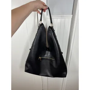 Urban Expressions Hobo Bag Large Black Woven Faux Leather Tote Purse thumbnail 5