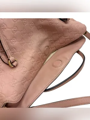 GUCCI Guccissima Bree Medium Foldover Tote Pink Leather 2-Way Crossbody Bag thumbnail 7