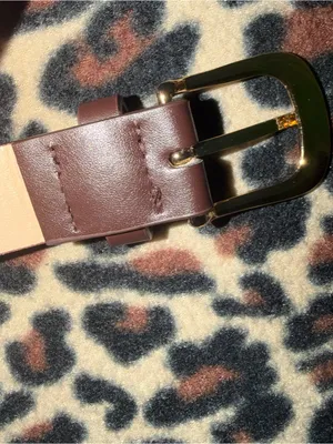 2000s brown leather belt with gold studs thumbnail 6