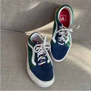 Vans Blue and Green Skate Sneakers with Suede Canvas thumbnail 6