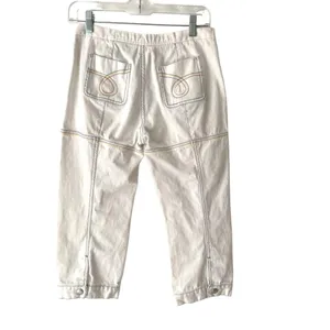 Marithe Francois Girbaud White Denim Capri Cropped Rainbow Embroidered Jeans 27 thumbnail 6