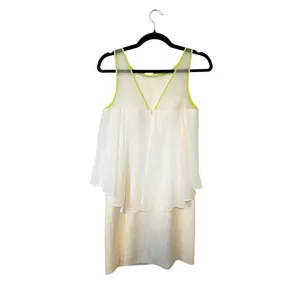 Vince‎ Camuto Off White Chiffon Pencil Mini Dress Size 2 thumbnail 3