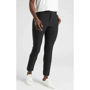 Athleta Stella Shale Black Ankle Zip Stretch‎ Trouser Pants Women's Size 4 thumbnail 3