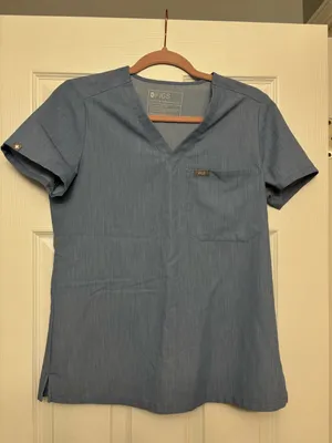 Blue FIGS Scrub Top One-Pocket thumbnail 1