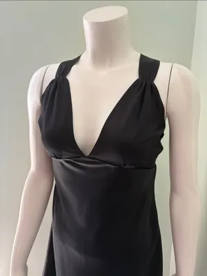 Abercrombie Black Satin Slip Mini Dress small thumbnail 5