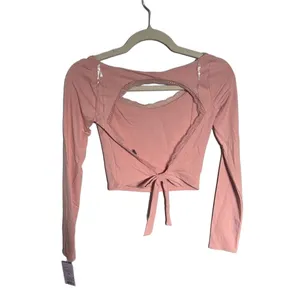 Women's Wild Fable Longsleeve XXS‎ Pink open back lace tie back crop top thumbnail 2
