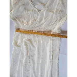 Knox Rose Women's Dress • Cream Swiss Dot Peasant Western Boho Flowy Small thumbnail 7