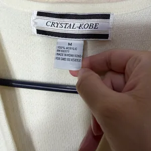 Crystal Kobe Womens Ivory Christmas Sweater Vest‎ Embroidered Holiday Trees M thumbnail 5