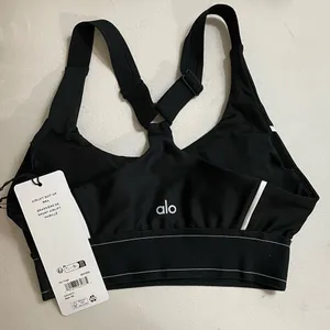 NWT Alo Yoga Airlift Suit Up Removable Pads, adjustable straps Black & White XS thumbnail 9