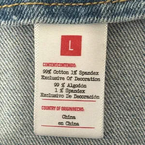 Take Pride Rainbow QUEEN Denim Bib Short Overall's Sz. Large NEW thumbnail 6