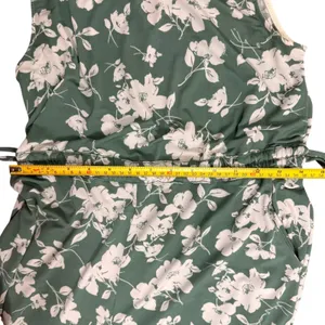 Baltic Born Margaux Wide‎ Leg Cinched Waist Dusty Green Floral Jumpsuit Small thumbnail 9