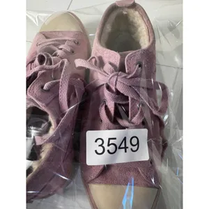 UGG Suede Shearling Lined Sneakers Women‎ Size 5.5 Purple Lace Up Minimalist thumbnail 7