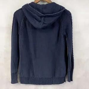 Eddie Bauer Hooded Sweater‎ Women Small Cotton Cable Knit Minimal Preppy Granola thumbnail 2