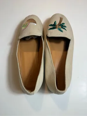 J.Crew Factory Tropical Embroidered Slip-On Espadrilles PalmTree Coconut Size9.5 thumbnail 2