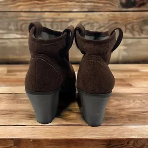 Kensie Glover brown suede 3.25 inch heel booties thumbnail 3