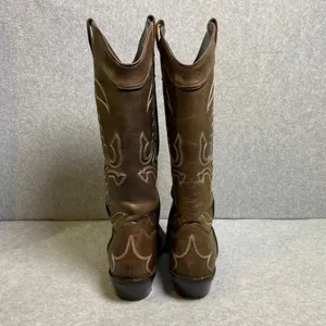 Zara Western Cowboy Boots Women's Size‎ 36 Brown Embroidered Leather Tall EUC thumbnail 5